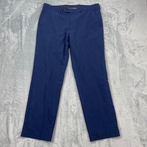 Nautica Dress Pants Men's 36x30 Navy Blue Flat Front Size Polyester Spandex